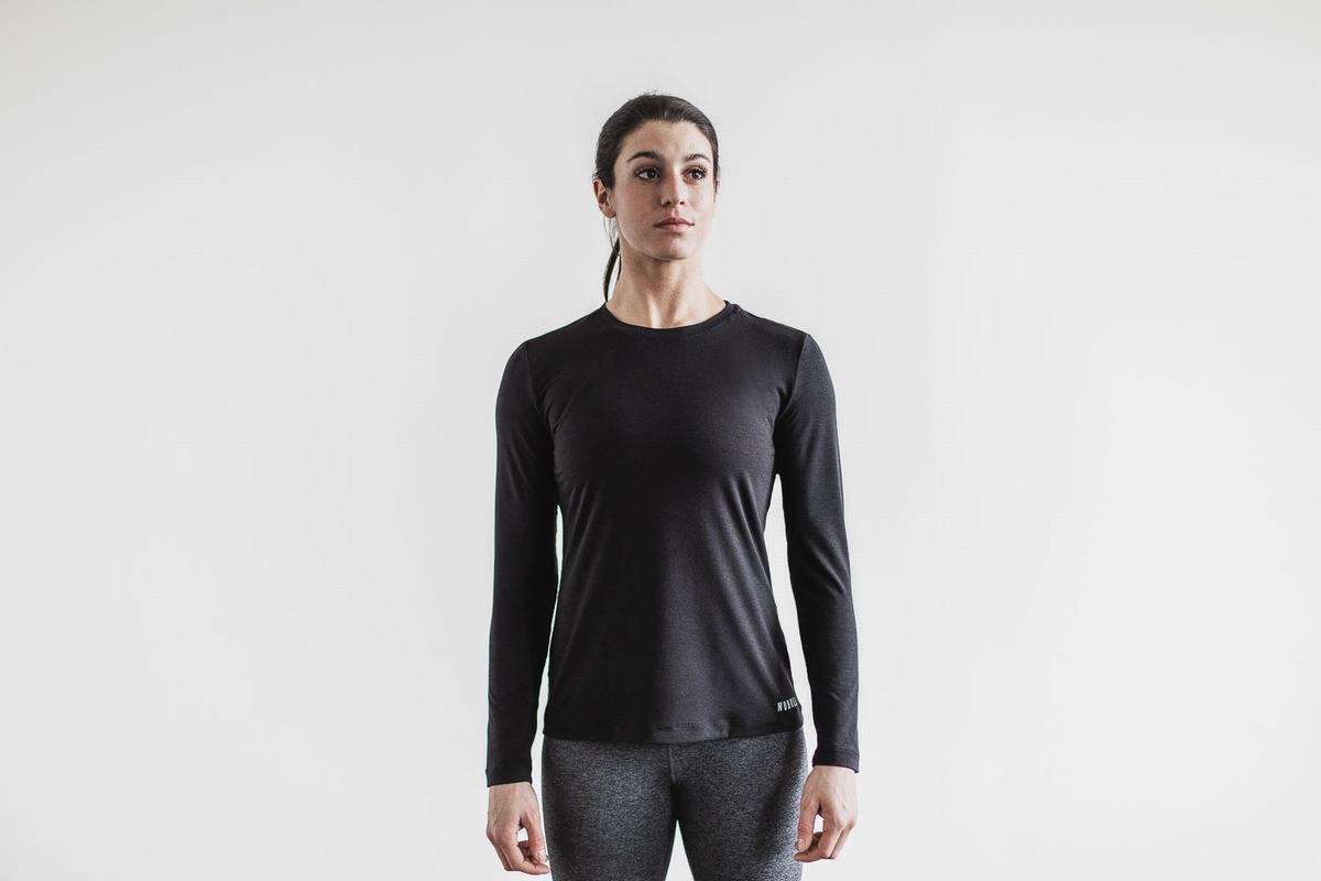 Nobull Women's Long Sleeves Black | Australia (YC9135)